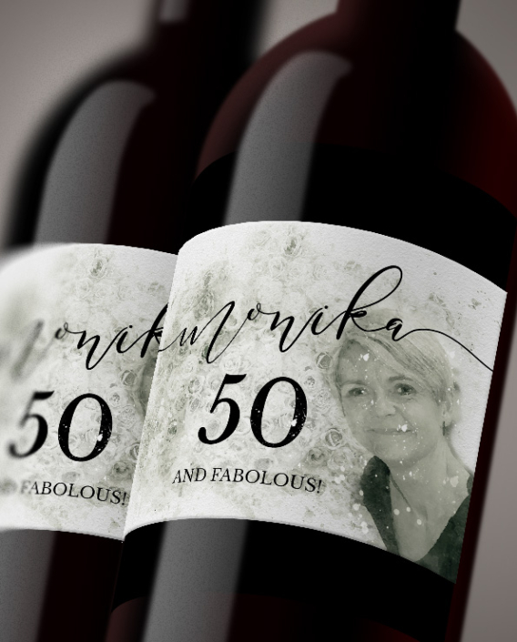 Vinetiketter svarta rosor