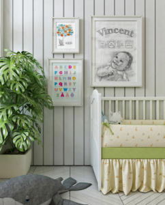 Poster Födelsetavla tecknad
