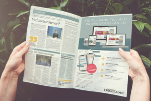 Printannons för att locka tidningsläsarna till webb och app
