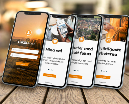 Design för startsidorna i appen för Skånska Dagbladet och Norra Skåne